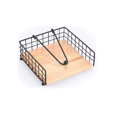 MSV 110608 Coffee Cup Napkins Holder for Table Dining Living Room Home Decoration Black Matte Bamboo, Alloy Steel