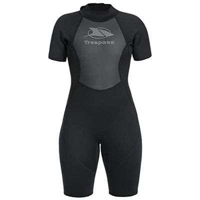 Trespass Vrouwen Duiken Korte Neopreen Wetsuit Met Ritssluiting, Zwart, M UK