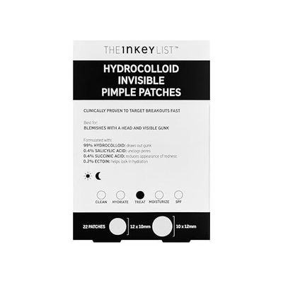 The INKEY list Les patchs hydrocolloïdes invisibles contiennent de l'acide salicylique, des patchs anti-acné jour/nuit, végétaliens et sans cruauté, convient à tous les types de peau