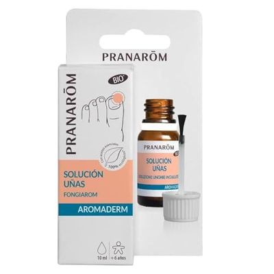 Aromaderm - Soluzione Unghie Ingiallite Bio | Ripara e Rinnova Unghie Danneggiate | Oli Essenziali Naturali con Applicatore a Pennello | Formula a Base di Palmarosa, Niaouli e Lavandino