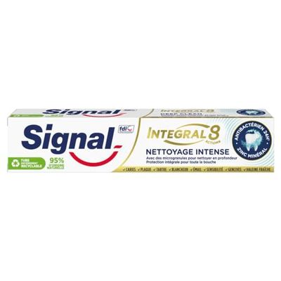 Signal Integral 8 Pasta de Dientes Limpieza intensiva con tecnología Zinc eficacia 24 horas, 75 ml