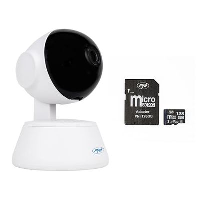 PNI IP720LR, 1080P, 2 MP, IP, P2P, pacchetto telecamera di sorveglianza PTZ 128 GB scheda di memoria microSD inclusa
