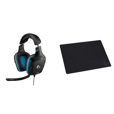 Logitech G G432 Cuffie Gaming Cablate, Audio Surround 7.1, DTS: x 2.0, Driver 50 mm & G240 Gaming Mouse Pad in tessuto, Ottimizzato per i Sensori da Gioco, Attrito Moderato