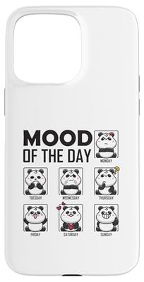 Panda Umore del Giorno Divertente Giorno Della Settimana Emozione Kawaii Carino Custodia per iPhone 15 Pro Max