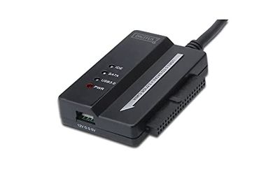 DIGITUS Cable Adaptador de Disco Duro, Convertidor USB 3.0 a SATA2/IDE, para SSD/HDD de 2,5/3,5", Velocidad de Transferencia de Datos de 5 Gbit/s, Incl. Fuente de Alimentación, Plug & Play