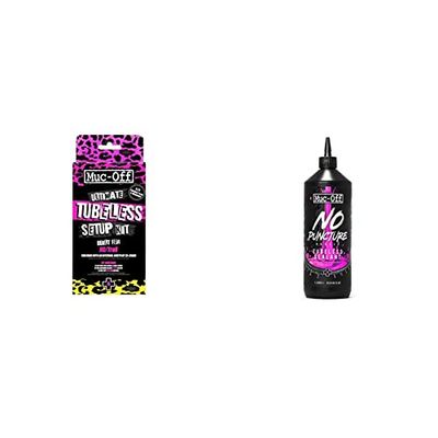 Muc-Off Kit Tubeless Completo per Biciclette Tubeless Ready, XC/Trail Include Nastro Tubeless, Pezze Riparazione Tubeless & No Puncture Hassle Liquido Tubeless, Unisex, 1 l