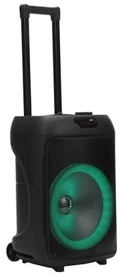 Majestic FIRE T10 Trolley Wireless Audio 5.2, LED-verlichting, USB/microSD/AUX/MIC/gitaar, microfoon, afstandsbediening, oplaadbare batterij, TWS-functie, handgreep en wielen voor transport