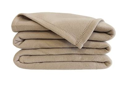 Poyet Motte Poleco Blanket in Polyester Fleece - Sand, polyester, sand, 220x180 cm