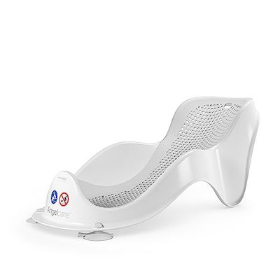 Angelcare Ergonomiczna poduszka łazienkowa do wanny dla niemowląt Light Grey, przyjemnie miękka powierzchnia do leżenia, możliwość zawieszenia