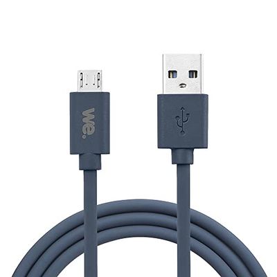 WE Siliconen USB naar micro-USB-kabel, 1 meter, USB 2.0, opladen en gegevensoverdracht tot 480 Mbps, nachtblauw