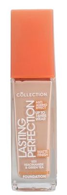 Collection Cosmetics Lasting Perfection Matte Foundation, Full Coverage, Anti-Ageing Effect, 8W Beige Warm 27ml