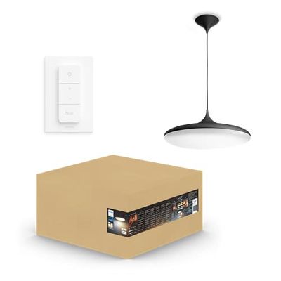 Philips Hue Cher svart (inkluderar en Hue Dimmer Switch): takpendel, Philips Hue White Ambiance, Zigbee & BT, röststyrning via Amazon Alexa, Google Home, Siri