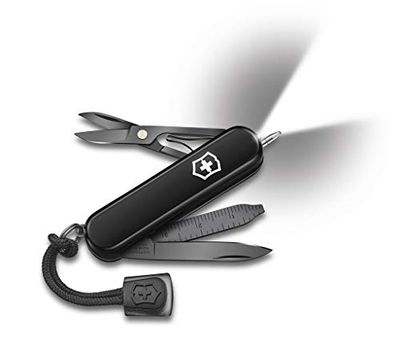 Victorinox Taschenmesser Signature Lite Onyx Black (8 Funktionen, Klinge, Schere, LED), schwarz, 58mm
