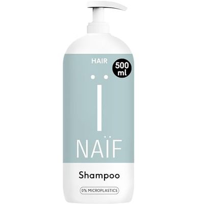 Naïf Shampoo per la cura dei capelli, 500 ml, ingredienti naturali, senza microplastica