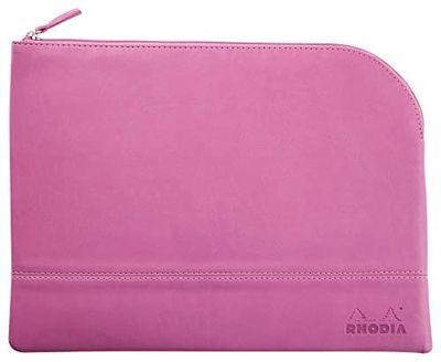Rhodia 116741C - Rhodiarama pochette zippé en simili cuir italien - taille L (21x28 cm) LILAS