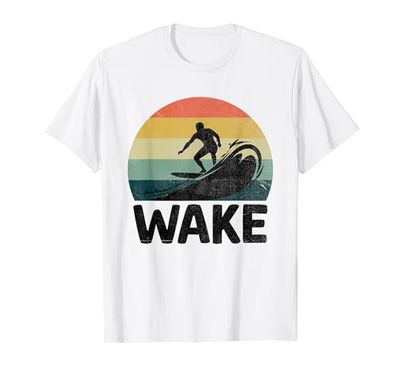 Retro Wake Lake Surf Wakeboarder Wakeboard Wakeboard Wakeboard Maglietta