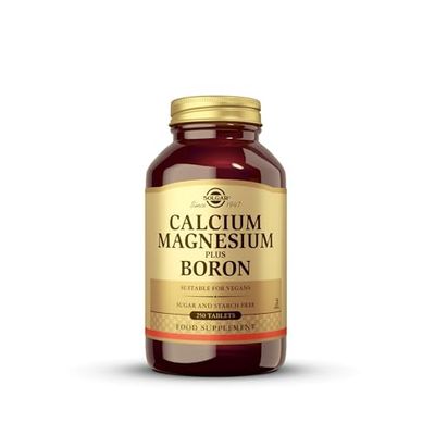 Solgar Calcium Magnesium Plus Boron Tablets - Bones & Teeth - Muscle & Immune Support - Vegan - 250 Tablets 260 g (Pack of 1),Brown