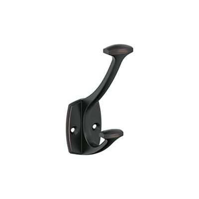 Amerock Vicinity Traditional Double Prong Oil Rubbed Bronze Decorative Wall Hook for Hanging