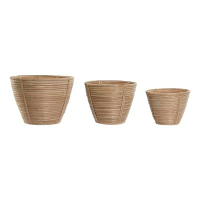 Home ESPRIT Bloempotset, rotan, 25 x 25 x 20 cm