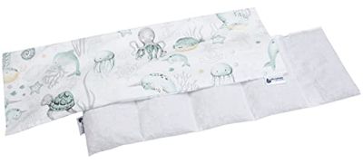 Medi Partners Almohadilla térmica hueso de cereza 60x20cm 800g 100% Algodón 5 cámaras Grande Terapias de frío Funda Extraíble (Océano)