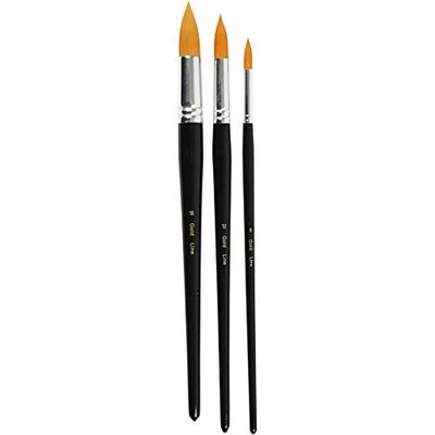 Big Size - Gold Line Brush, L: 31,5+33+33 cm, W: 8+12+18 cm, round, 3asstd