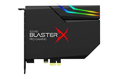 Creative BlasterX AE-5 Plus - Carte Son de Jeu SABRE32 Ultra-Classe Haute résolution PCI-e et DAC 32 bits/384 kHz, SNR jusqu'à 122 DB, éclairage RGB aurora