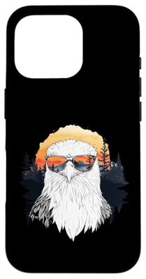 Pygargue à tête blanche Illustration de lunettes de soleil Forêt Faune Nature Coque pour iPhone 16 Pro