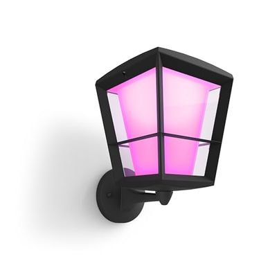 Philips Hue White & Color Ambiance ECONIC Applique extérieure montante - Noir, fonctionne avec Alexa, Google Assistant et Apple Homekit