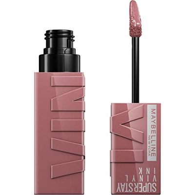 Maybelline Liquid Lipstick, Super Stay Vinyl Ink Liquid Lip Colour, Smudge-free Makeup, Long Lasting up to 16h, Shine Finish, No Budge, Vegan Formula, Maybelline New York, Shade: 110 Awestruck