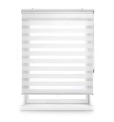 Estoralis - Shae Estore de rolo duplo tecido, noite e dia, branco quebrado, 105 x 175 cm