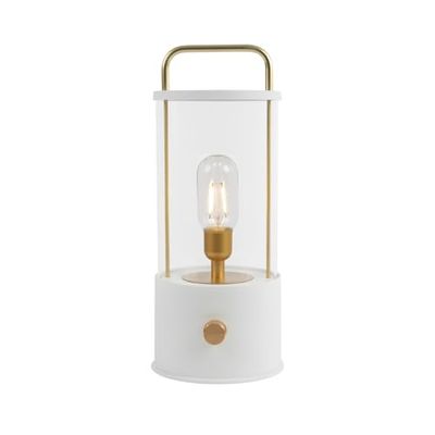 Idena 50126 - LED camping lantaarn in wit, lamp voor binnen en buiten, oplaadbaar en dimbaar, ca. 35 cm, draagbaar licht