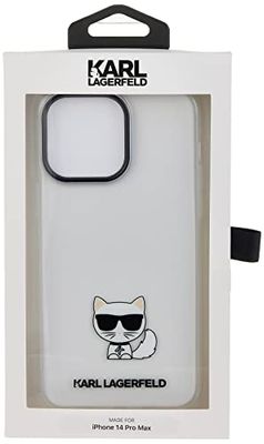 KARL LAGERFELD KLHCP14XCTTR - Custodia rigida per iPhone 14 Pro Max 6,7", trasparente Choupette Body