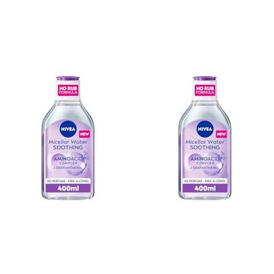 Nivea All Skin Type Make-Up Remover Micellar Water, 400 ml (Pack of 2)