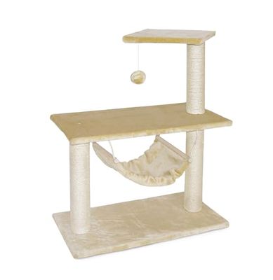 Cat&Rina - Krabpaal voor katten Athena – afmetingen: 75 x 40 x 96 cm – kleur bruin – verhoogde structuur op meerdere niveaus – stimuleert je kat – stimuleert bij het springen en klimmen