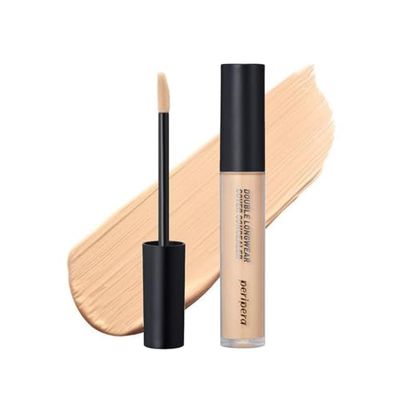 Peripera Double Longwear Cover Concealer - Full Coverage Conceal Dark Circles and Blemish - Classic Sand - 5.5g