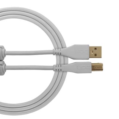 UDG U95001WH Câble USB 2.0 (A-B) - Audio haut débit optimisé - Câble USB 2.0 A mâle vers B mâle - Blanc - 1 m - Compatible avec tout appareil USB A-B