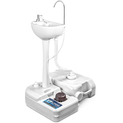 SereneLife Lavabo Portable de Camping avec Porte-Serviette et Distributeur de Savon – Réservoir d'eau propre de 17L- Bassin pour le lavage des mains pour événements extérieurs-Évier de camping