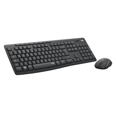 Logitech MK295 Silent Wireless Keyboard & Mouse Combo, SilentTouch-technologie, volledig numeriek toetsenblok, geavanceerde optische tracking, 90% minder geluid, QWERTY US International layout, Zwart