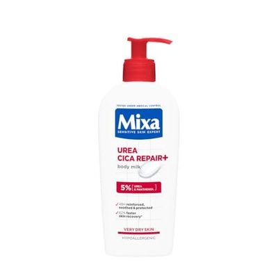 Mixa Latte Corpo Rigenerante, Per Pelle Secca e Ruvida, Pelle Idratata e Levigata per 48H, Barriera Cutanea Riparata e Protetta, Con 5% di Urea e Pantenolo, Urea Cica Repair +, Formato Grande, 400 ml