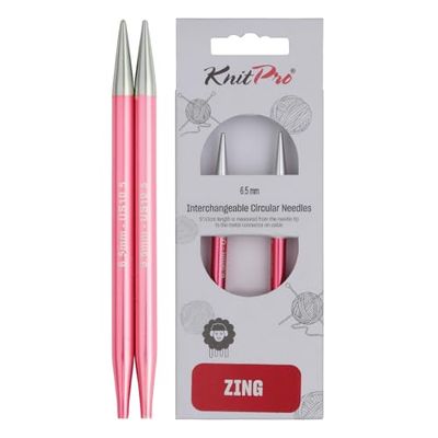 KnitPro Zing, épingles à tricoter circulaires interchangeables, spéciales, 6,50 mm, Pink