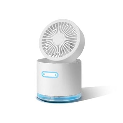 Mini-tafel-mistventilator, ultrasone spray, nachtlampje, 7 kleuren, watertank 300 ml