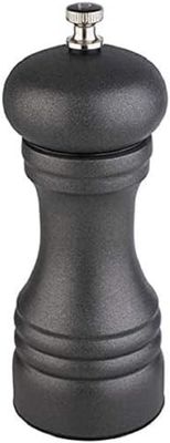 Molinillo de pimienta APS "Gunmetal", pimentero, dispensador de pimienta, mecanismo de molienda de acero inoxidable, grado de molienda continuamente ajustable, Ø 6 x 6 cm, altura 15,5 cm