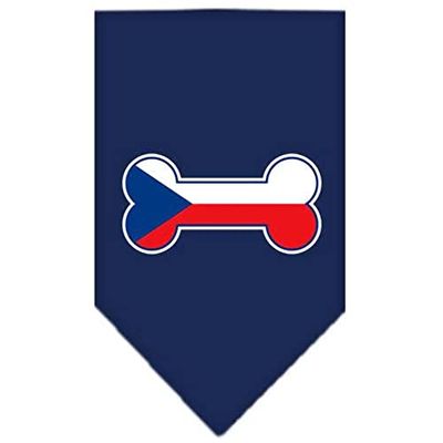 Mirage Bone Flag - Bandana para Perro, diseño de Bandera de la República Checa, tamaño pequeño, Color Azul Marino