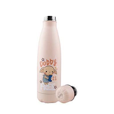 Cinereplicas Harry Potter - Botella de agua aislada de acero inoxidable de 500 ml Dobby es libre - Licencia oficial