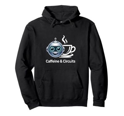 Caffeine and Circuits Robot Coffee Coding Pullover Hoodie