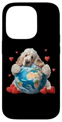 Clumber Spaniel Dog Earth Day Abbraccio Amore Proprietario Abbracciare Pianeta Custodia per iPhone 14 Pro