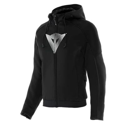 Dainese - Daemon-X Safety Hoodie Full Zip Wmn, Sweatshirt with Zip and Hood, Plush Inner Lining, Women, Black, 44