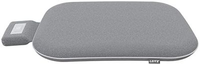 Leitz iComfi 65920085 - Cuscino termico senza fili con memory foam, 15 ore di durata della batteria, 3 livelli di calore, riscaldamento rapido, spegnimento automatico, rivestimento rimovibile, grigio