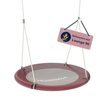 HUDORA Balançoire nid Lounge - Balançoire nid réglable en hauteur avec un diamètre de 90/110cm - Supporte jusqu'à 150kg - Balançoire familiale pour l'intérieur & l'extérieur