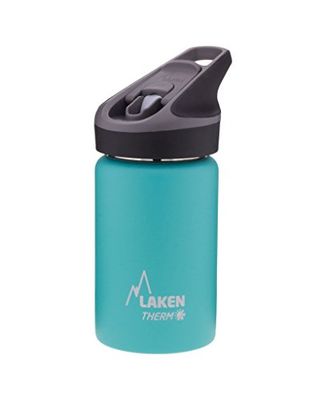 Laken Jannu Garrafa térmica de aço inoxidável 18/8 e parede dupla a vácuo, unissexo adulto, turquesa, 350 ml